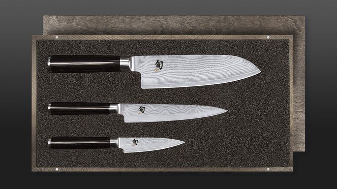 
                    Knife set Shun with Santoku, utility knife and paring knife