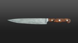 Custom knife, damask slicing knife
