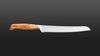
                    The handle of the bread knife Wok is made of grained olive wood