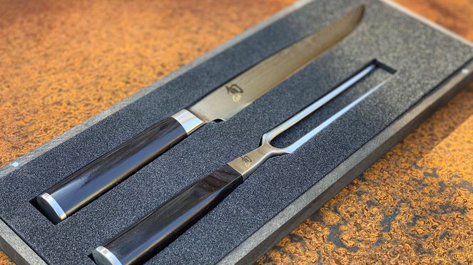
                    Carving fork with ham knife - also available as carving set