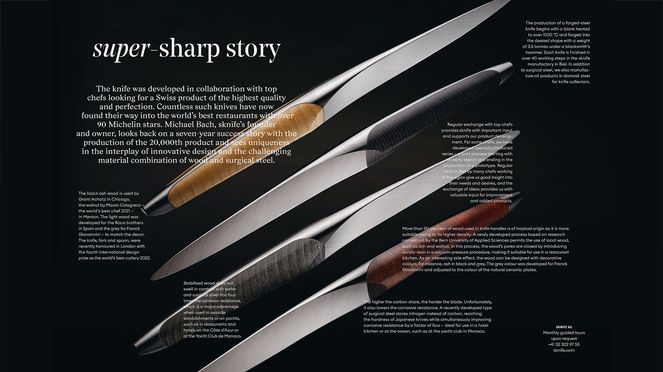 
                    sknife im Swiss Deluxe Hotels H Magazine 2022