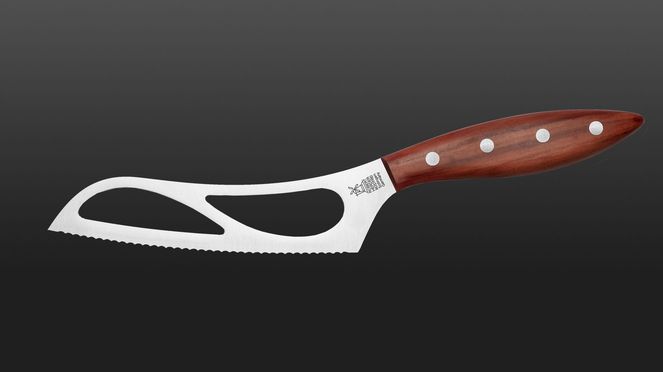 
                    Universal cheese knife for harder cheeses such as Gouda, Provolone or Gruyère